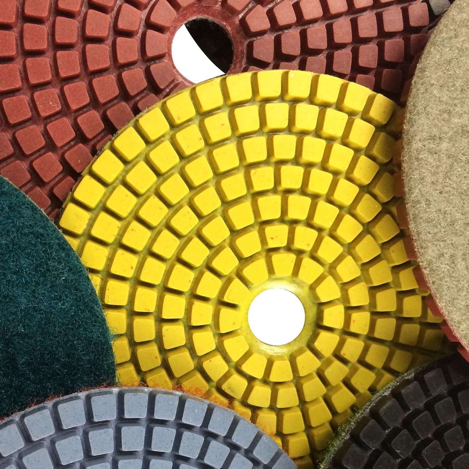 4 Inch Wet Diamond Polishing Pads 7-Step Set Abrasive Buff for Marble Concrete Stones Terrazzo Granite