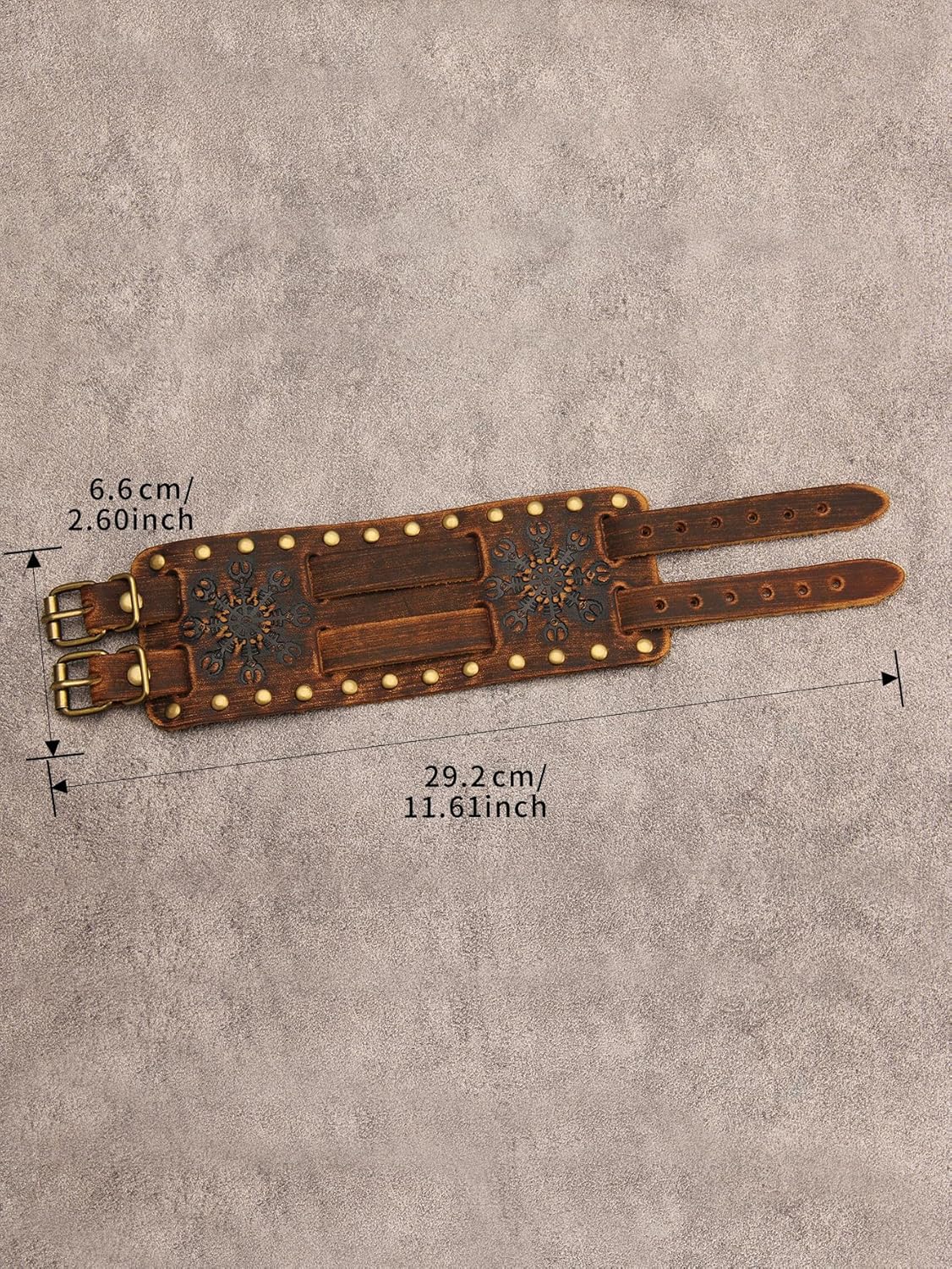 Jeilwiy Leather Cuff Bracelet for Men Faux Leather Wrist Cuff Wide Leather Wristband Punk Leather Bracelets - Image 6