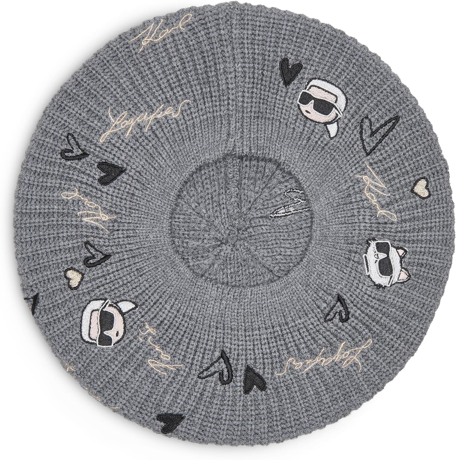 Karl Lagerfeld Women's Embroidered Karl Hearts Beret