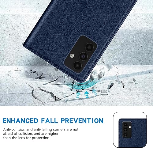 Miniatura 7 de ZZXX Samsung Galaxy A03S - Funda tipo cartera con bloqueo RFID, soporte de ranura para tarjetas, funda protectora de cuero magnético fuerte plegable