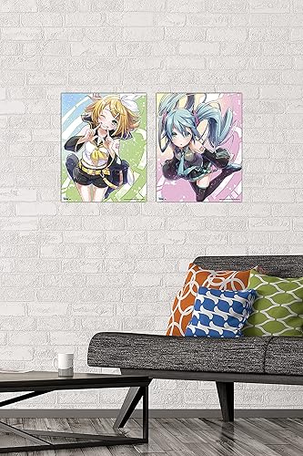 Trends International Hatsune Miku - Póster (2 unidades, 11 x 14 pulgadas), paquete de 2