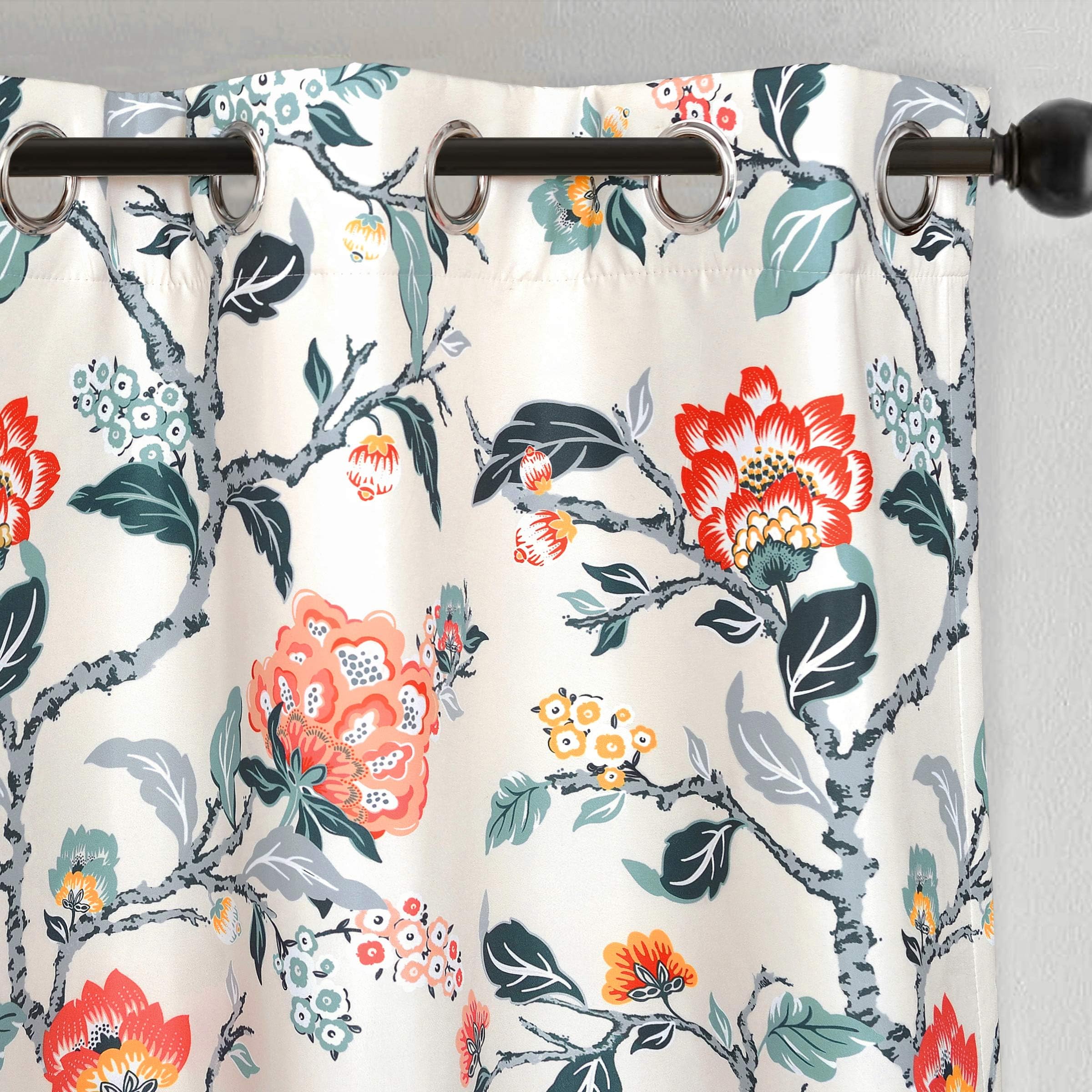 DriftAway Ada Floral Botanical Print Flower Leaf Lined Blackout Curtains