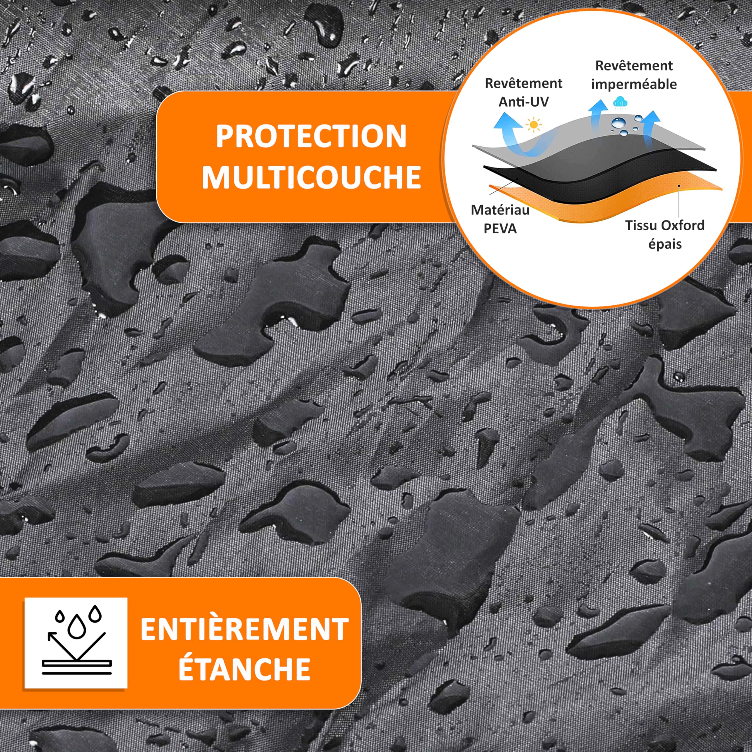 Bache SUV Convient à Tous Types de Véhicules - Van, 4x4, Camionnettes, Monospaces, Breaks, Voitures Familiales - Matériau PEVA