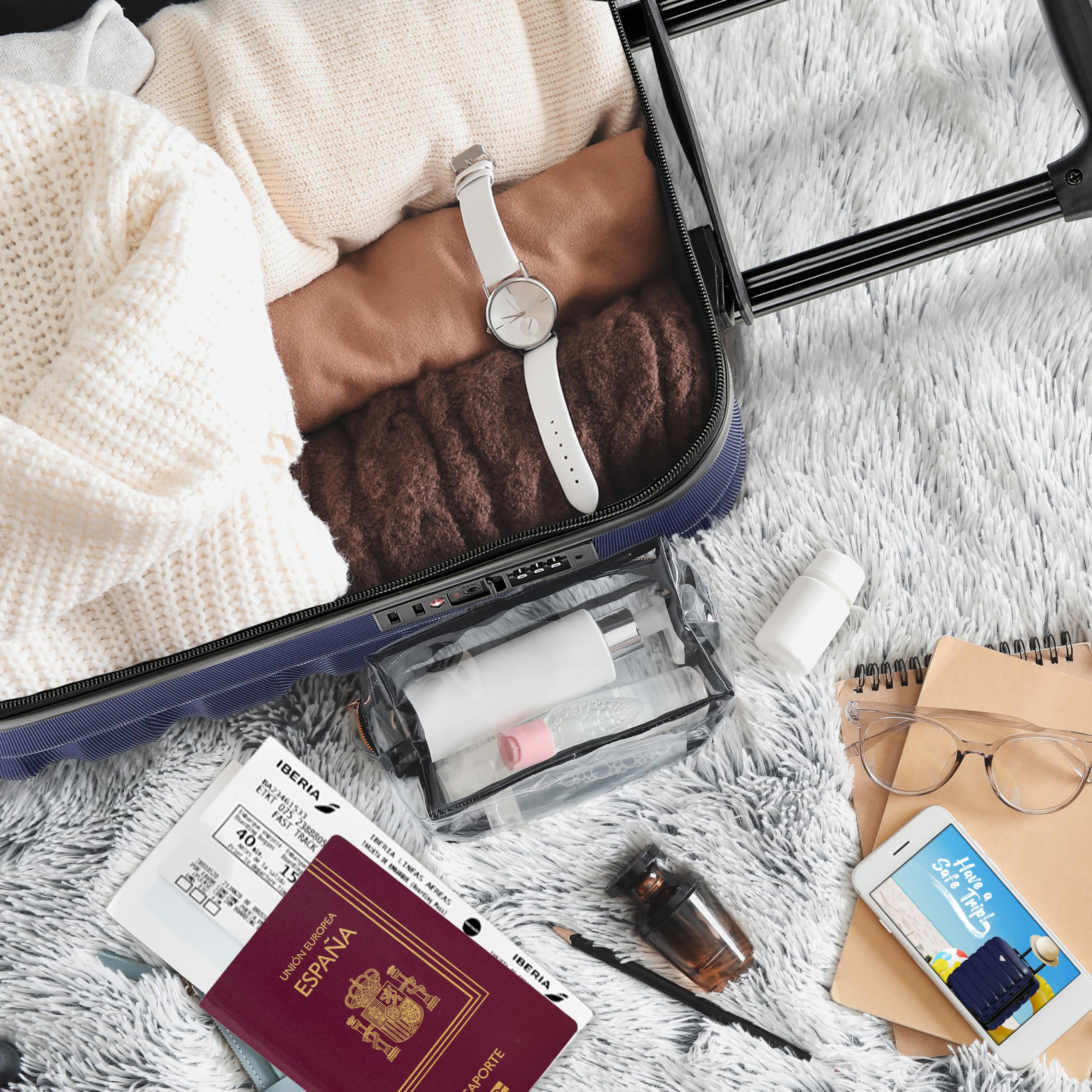 Flight Knight Maletas Rigidas ABS Ligeras de 4 Ruedas, Equipaje de Cabina y de Bodega Aprobadas Por Mas de 100 Aerolineas Como easyJet, British Airways, RyanAir, Virgin Atlantic, Emirates y Muchas Mas