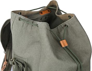 GOOTIUM Canvas Backpack - Vintage Military Rucksack Travel Dayack, Green