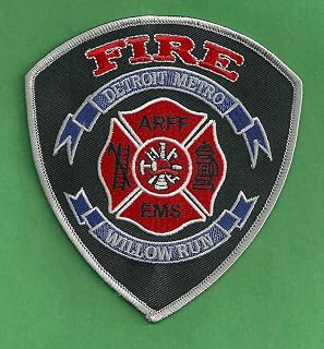 Embroidered Patch - Patches for Women Man - Detroit Metro Willow Run AIRPORTS Michigan ARFF FIRE Patch