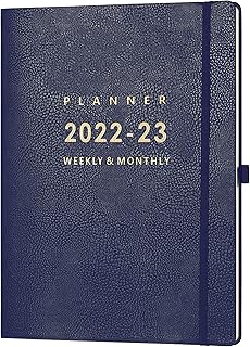 2022-2023 Planner - Weekly & Monthly Planner 2022-2023, 8.5" x 11", Jul. 2022 - Jun. 2023, Pen Holder, Calendar Stickers, Pocket, 25 Notes Pages, Faux Leather Cover, 2 Book Marks, A4 Premium Paper - Blue