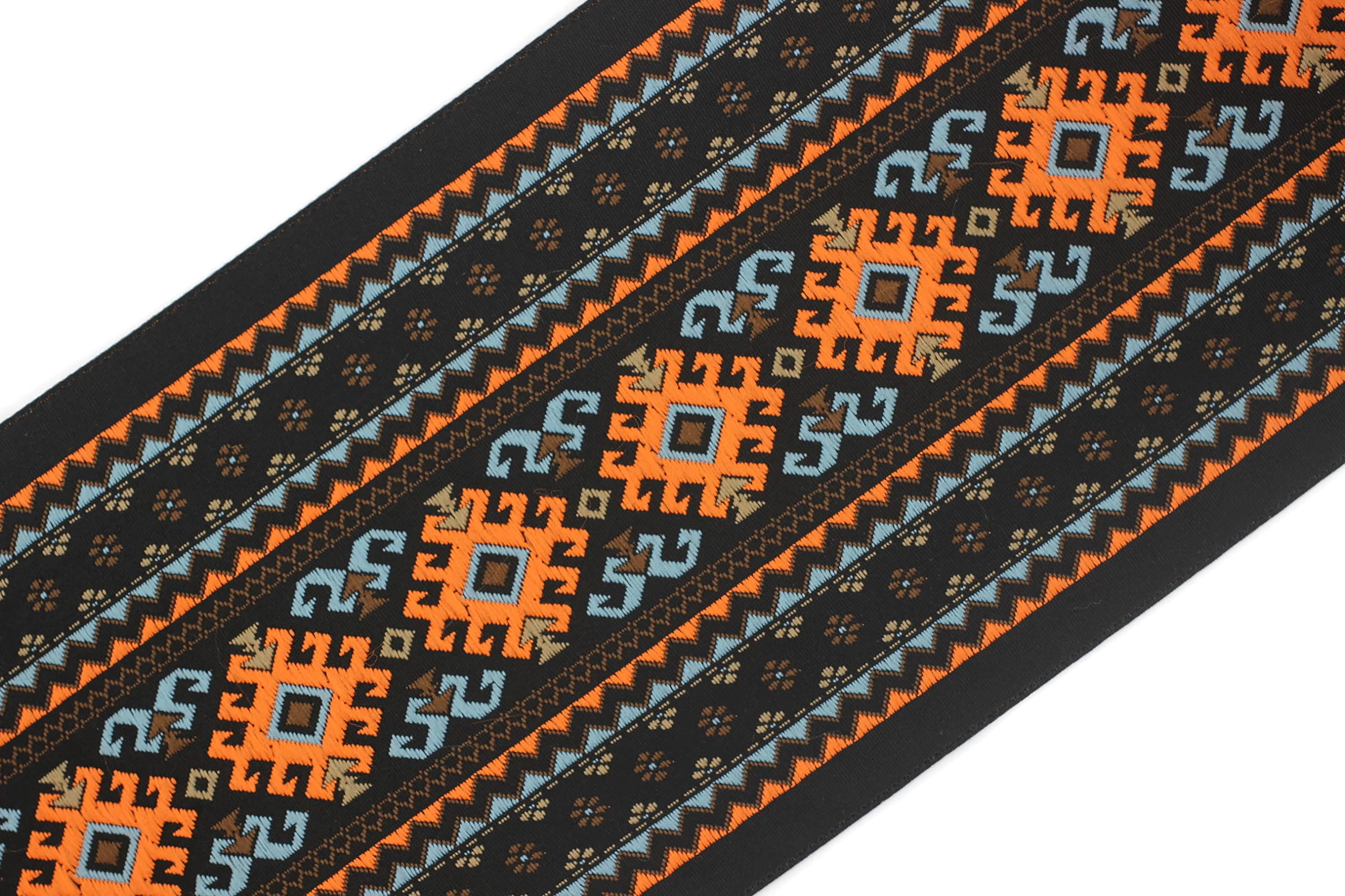 Ruban jacquard artisanat orange et bleu pour exprimer toute votre créativité