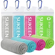Sukeen 4pack Cooling Towel (40"x12"), Ice Towel,Soft Breathable Chilly Towel,Microfiber Towel for Yoga,Sport,Running,Gym,Workout,Camping,Fitness,Workout &amp; More Activities