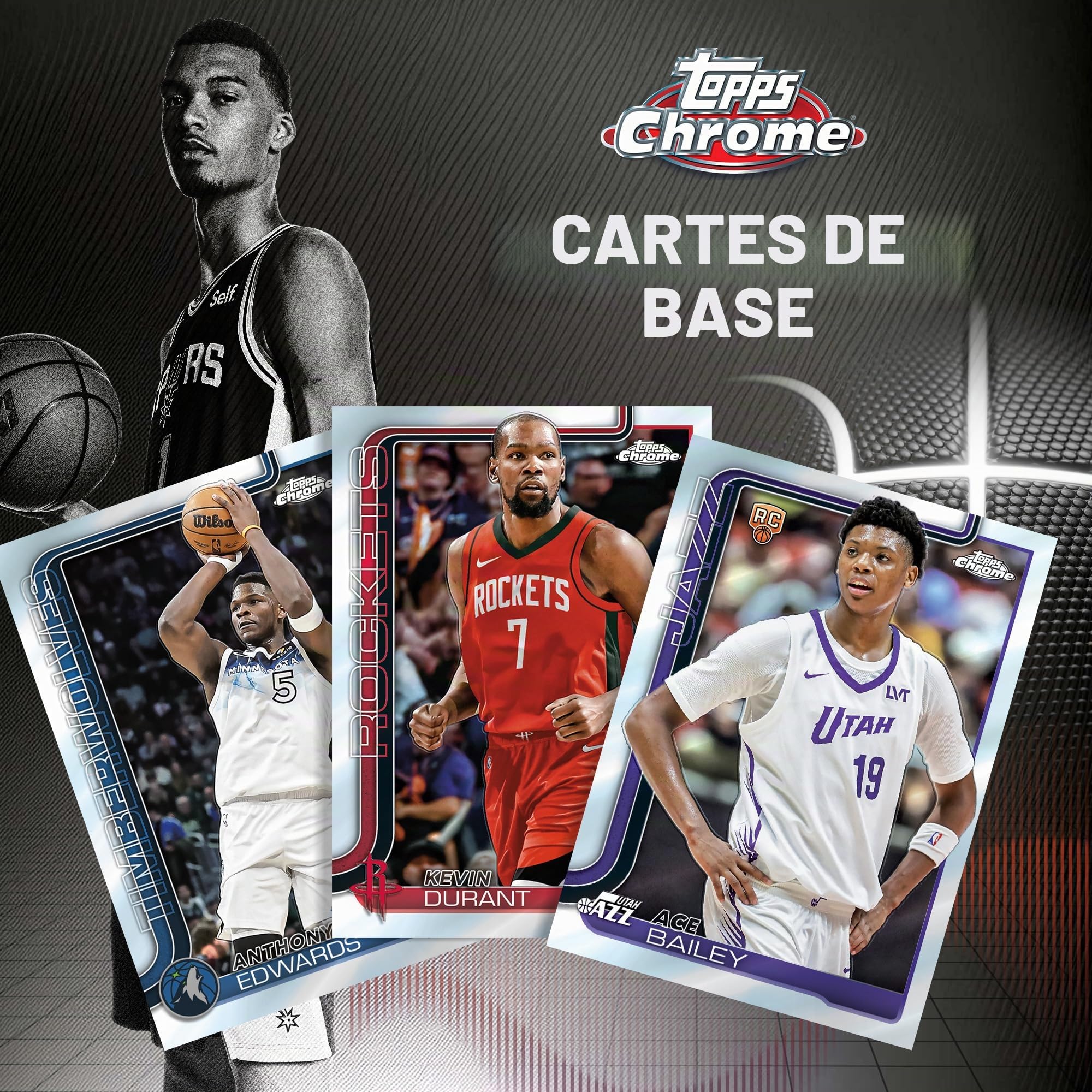 Topps Ballon de Basket chromé 2025-26 – scellé en Usine – Boîte économique