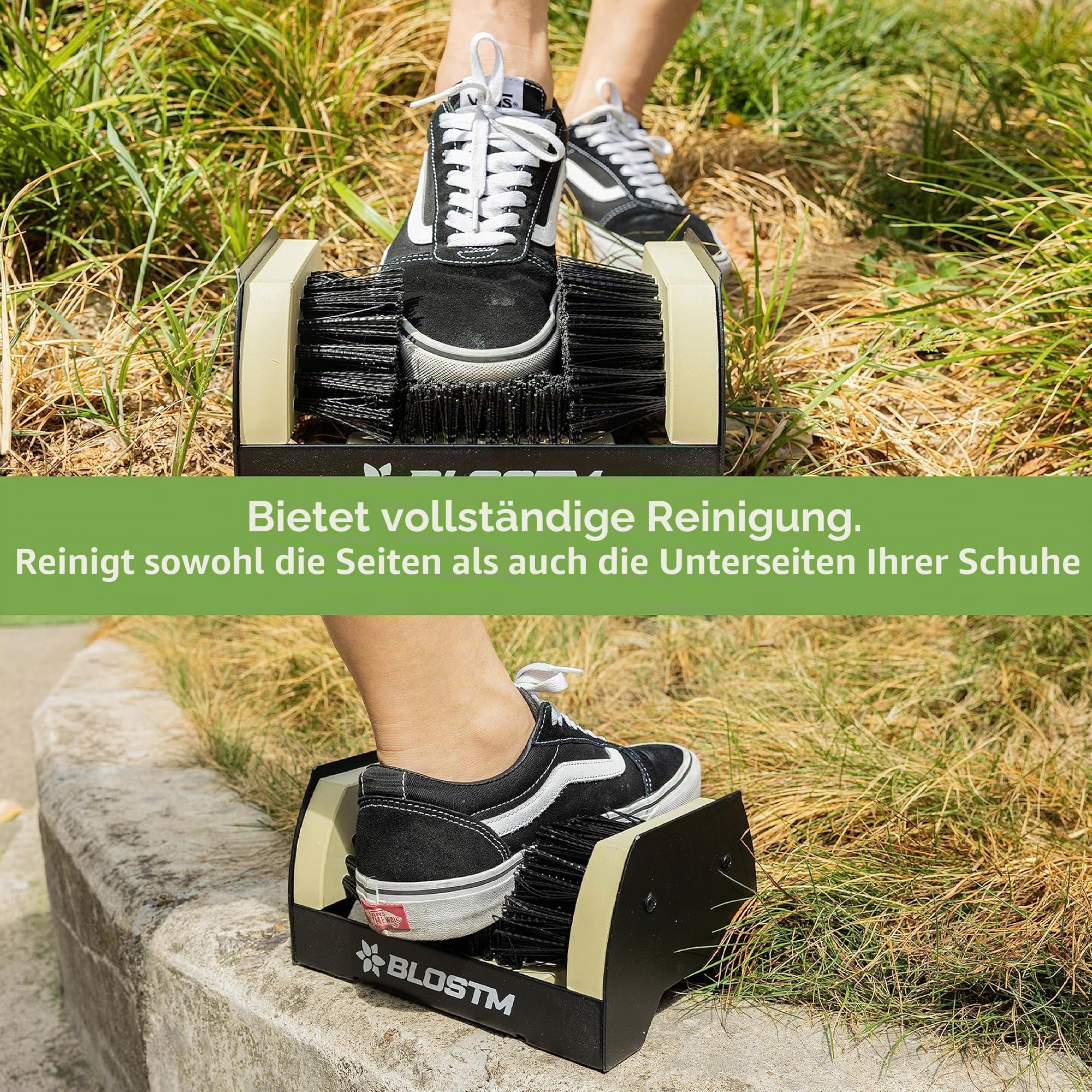 BLOSTM Schuhbürste - Metall Outdoor Schuhabstreifer Aussen Bürsten mit Steifen Borsten zu Entfernen Erde & Schlamm - Schuh Bürste Stiefelreiniger für alle Schuhe, Gummistiefel, Stiefel