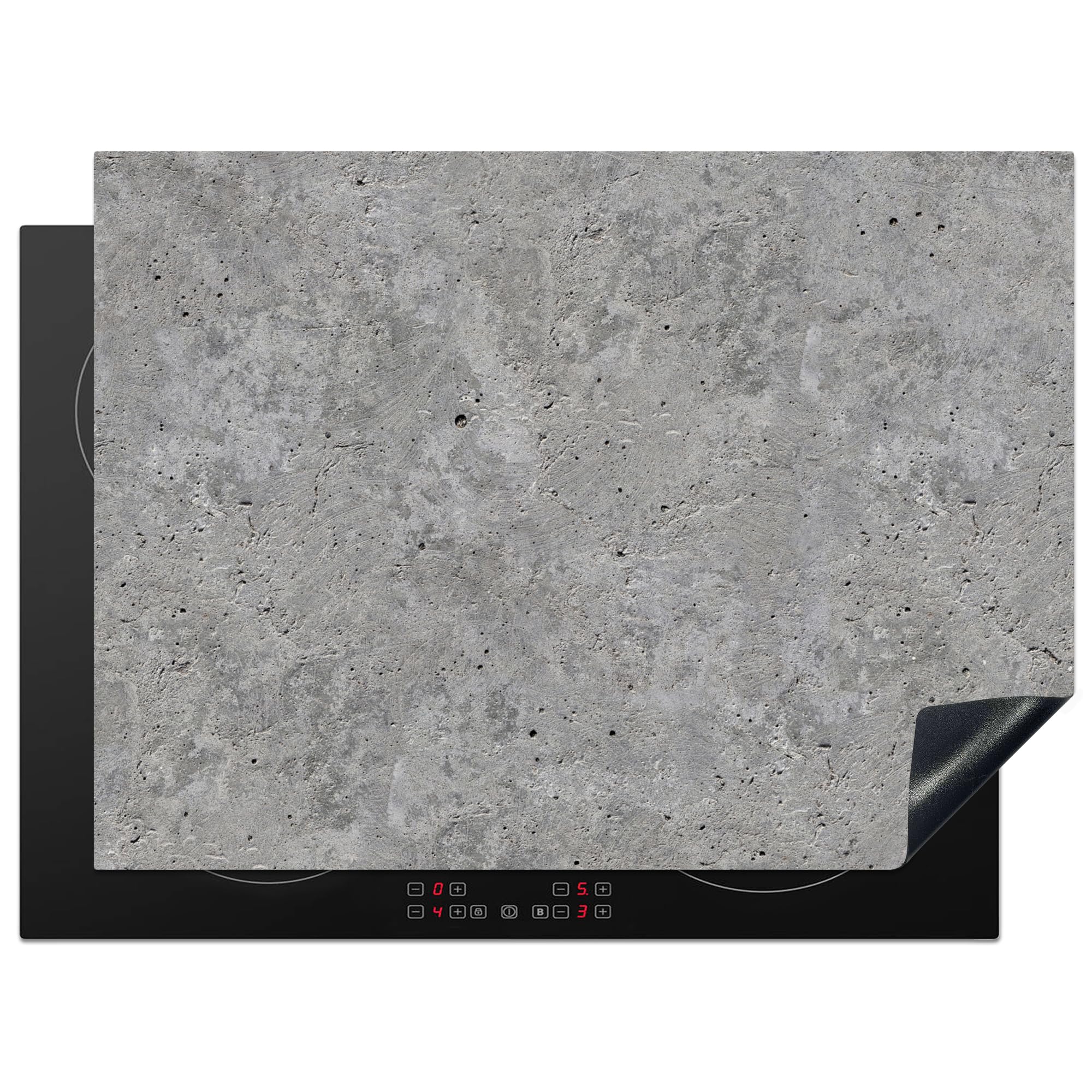 KitchenYeah© Induction Hob Protector Mat 20.5"x27.6" / 70x52 cm Cooker Top Protectors Cover Ceramic Covers Electric Hobs Vinyl Concrete - Slate - Grey - Concrete Structure
