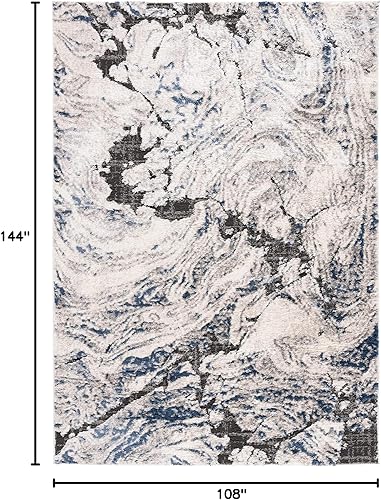 Miniatura 5 de Safavieh Petra Collection 8 x 10 IvoryBlue PTA102A Modern Non-Shedding Living Room Dining Bedroom Home Office Area Rug