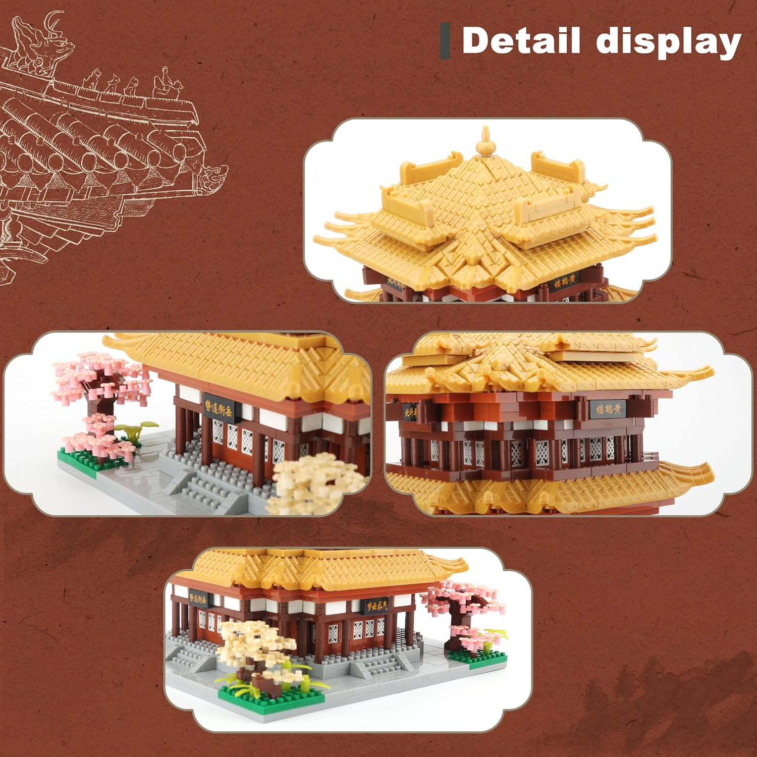 DOLBLOCK Chinese Architecture Micro Building Blocks for Adults – Yellow ...