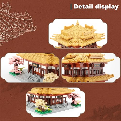 Miniatura 3 de COZYMASS Chinese Ancient Architecture - Juego de bloques de construcción de micro bloques de construcción, torreta del palacio, juego de