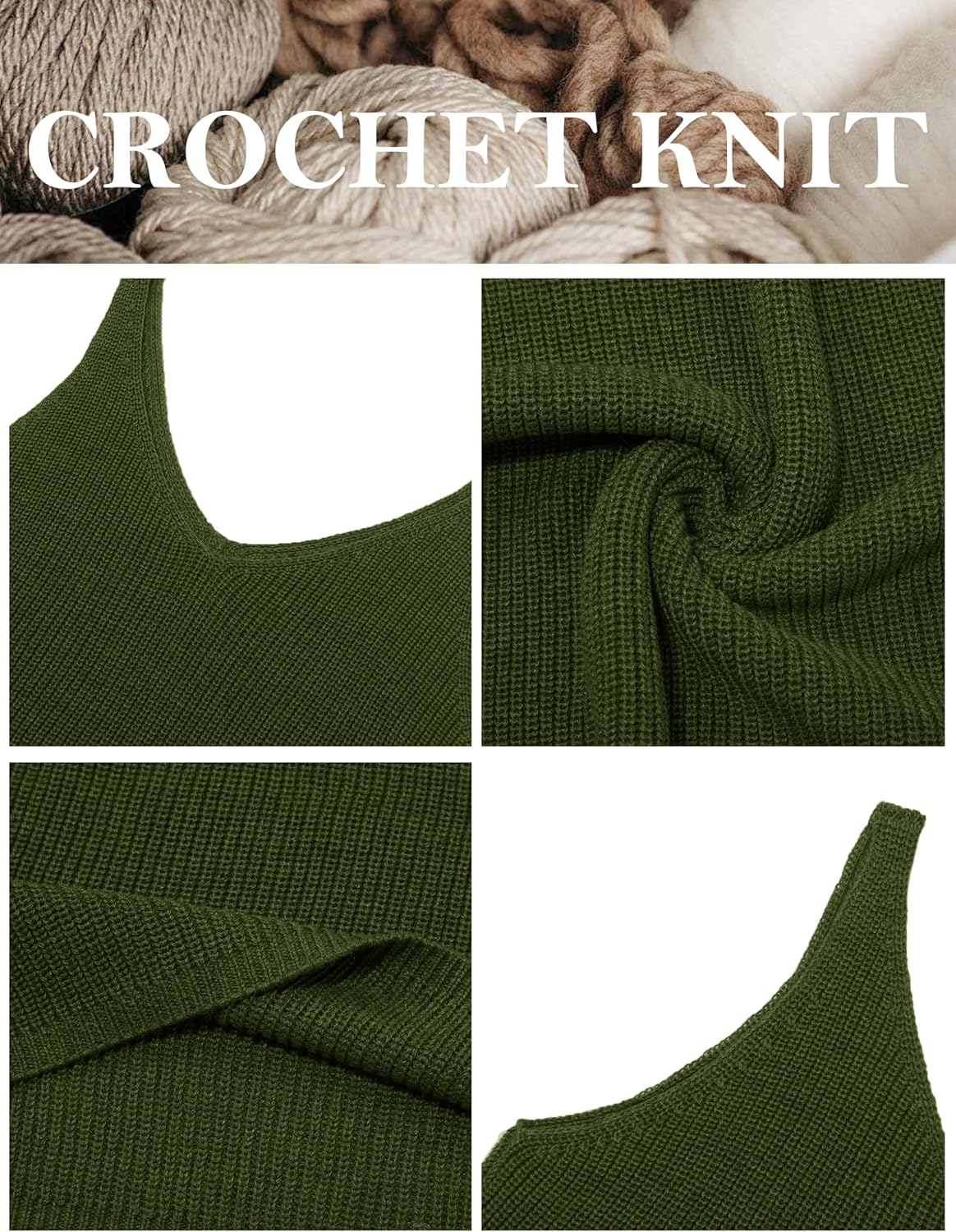 LaGracia Women's 2026 Summer Sleeveless Tank Tops V Neck Knit Sweater Vest Casual Loose Camisole Crochet Tops - Image 7