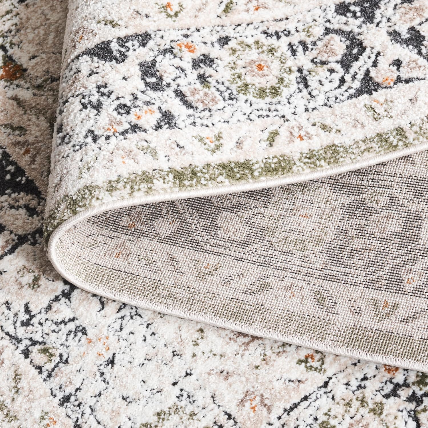SAFAVIEH Opal Collection Area Rug - 7' Square, Green & Beige, Non-Shedding & Easy Care, Ideal for The Entryway, Living Room, Foyer, Bedroom (OAL474Y)