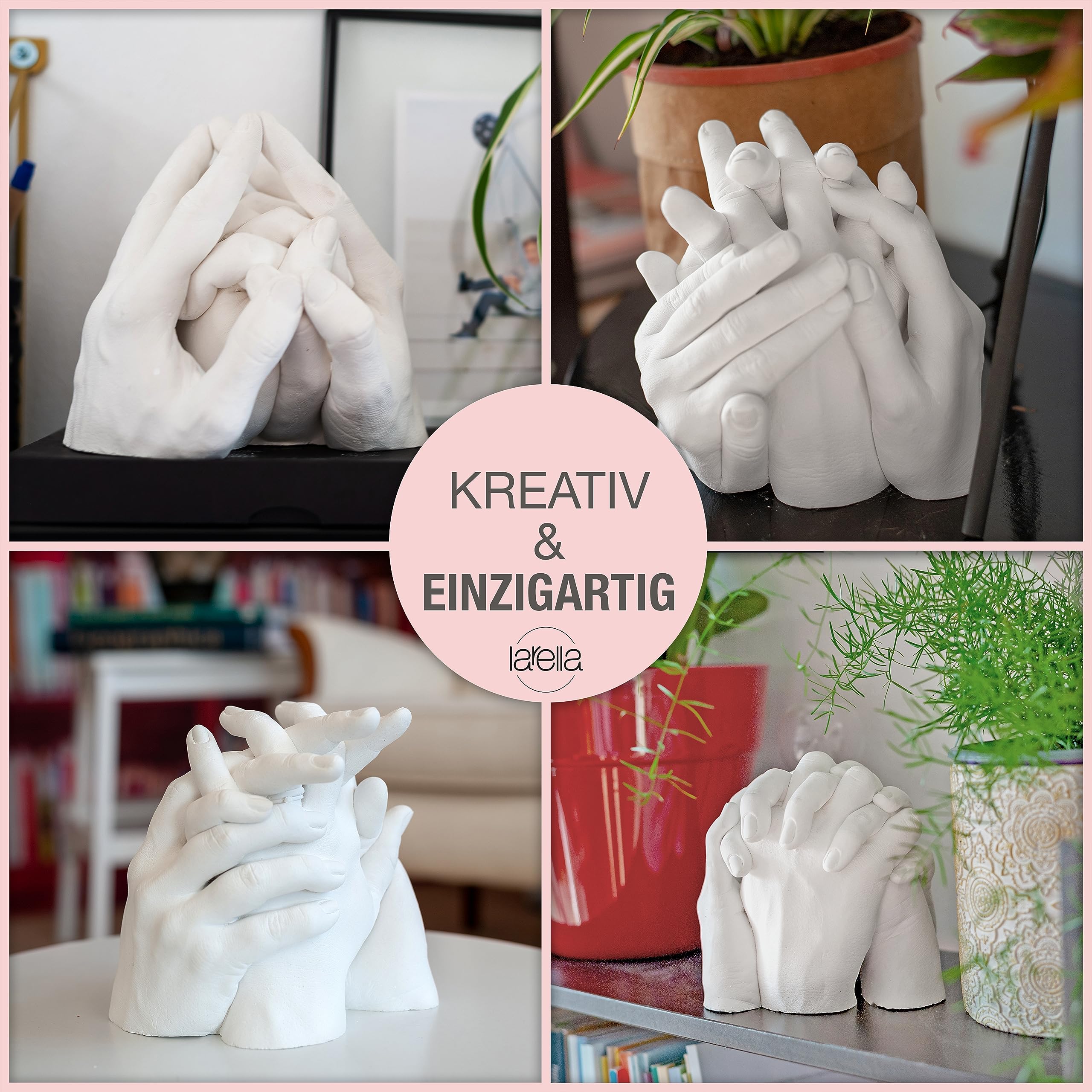 XXL Handabdruck Set Familie - Muttertagsgeschenke für Mama - Familien-Geschenke - Geschenk für die ganze Familie - 3D Handabdruck-Set - Personalisierte Geschenke für Familien
