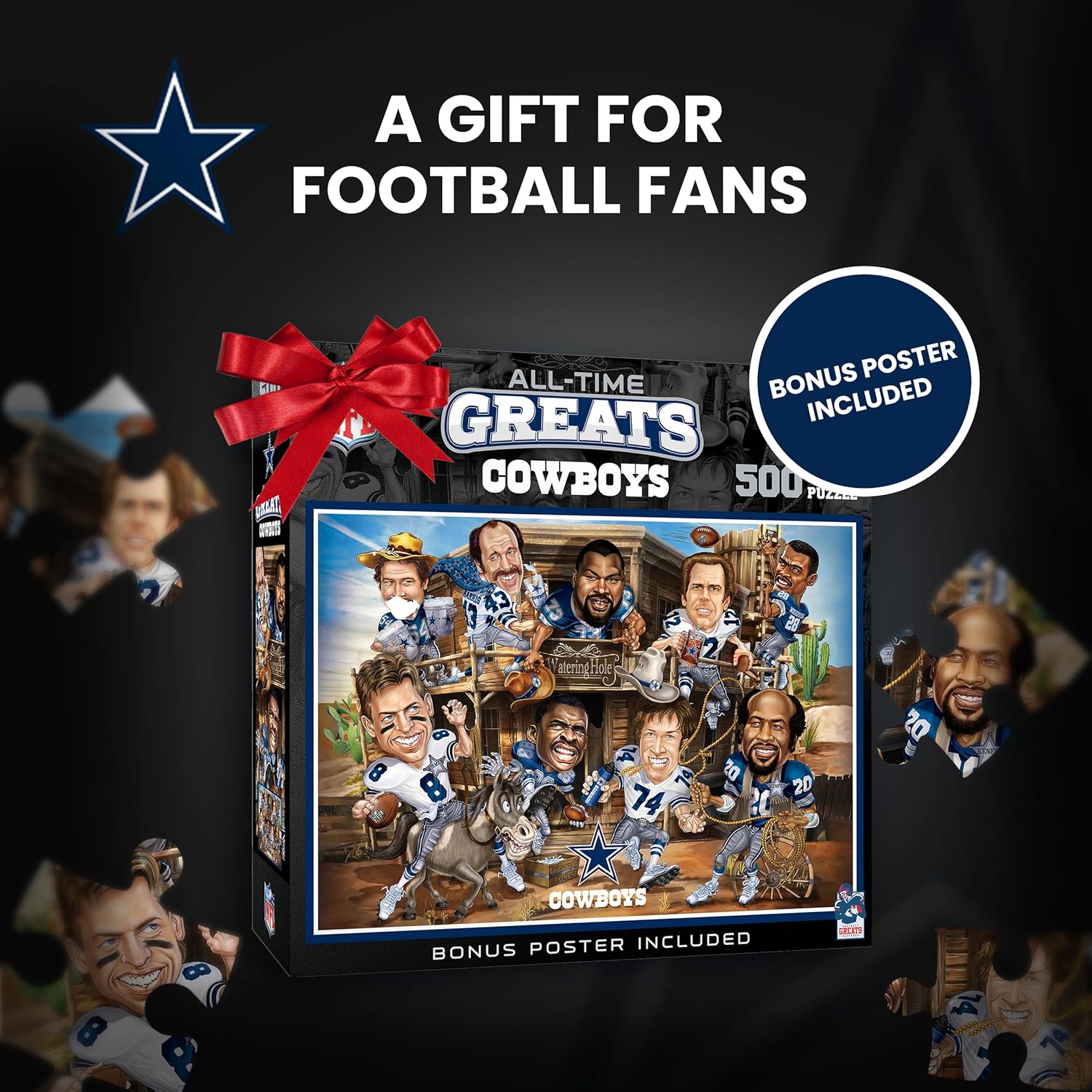 MasterPieces 500 Piece Sports Jigsaw Puzzle for Adults - NFL Dallas Cowboys All-Time Greats - 15x21