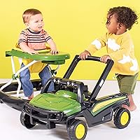 Vista 4 de Bright Starts John Deere 4-in-1 Gator Green Baby Activity Center & Push Walker with Removable Interactive Steering Wheel Toy, 6 Months and up