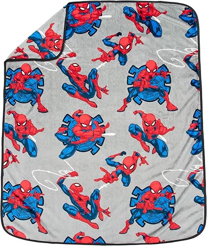 Miniatura 4 de Spiderman Nogginz - Juego de ropa de cama de 2 piezas de manta y almohada de 40 x 50 pulgadas para niños, súper suave