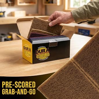 Dura-Gold Premium 6 x 9 10 Scuff Pad Variety Pack, 2 Each Maroon, Gray, Gold, Purple and White - Scuffing, Scouring, Sanding, Cleaning, Blending, Paint Surface Prep Adhesion - Automotive Auto Body