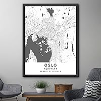 Vista 4 de Map of Oslo, Norway, Light 2 (8x10)