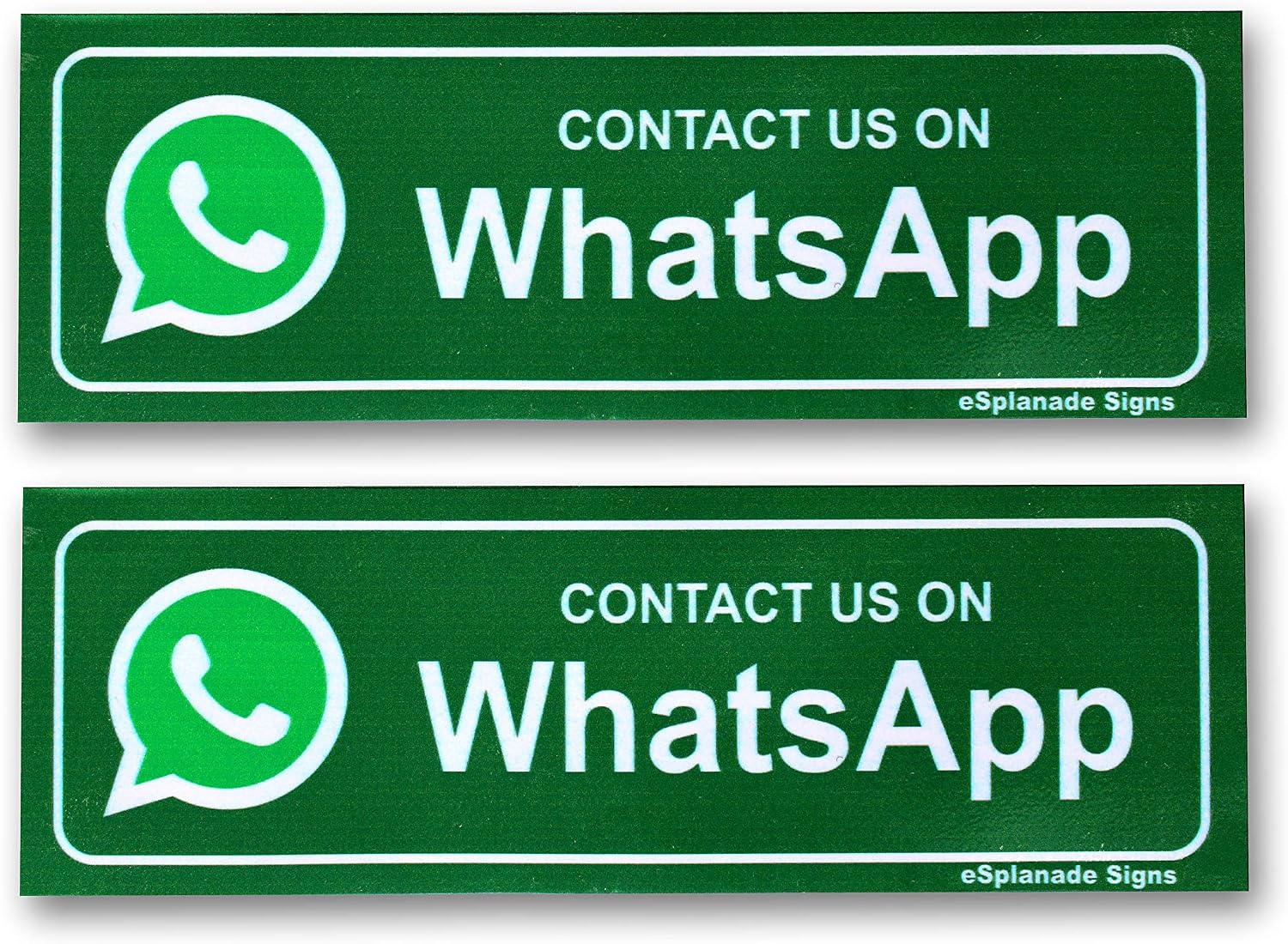 eSplanade Contact US ON Whatsapp Sign Sticker Decal - Easy to Mount Weather Resistant Long Lasting Ink Size (9" x 3")