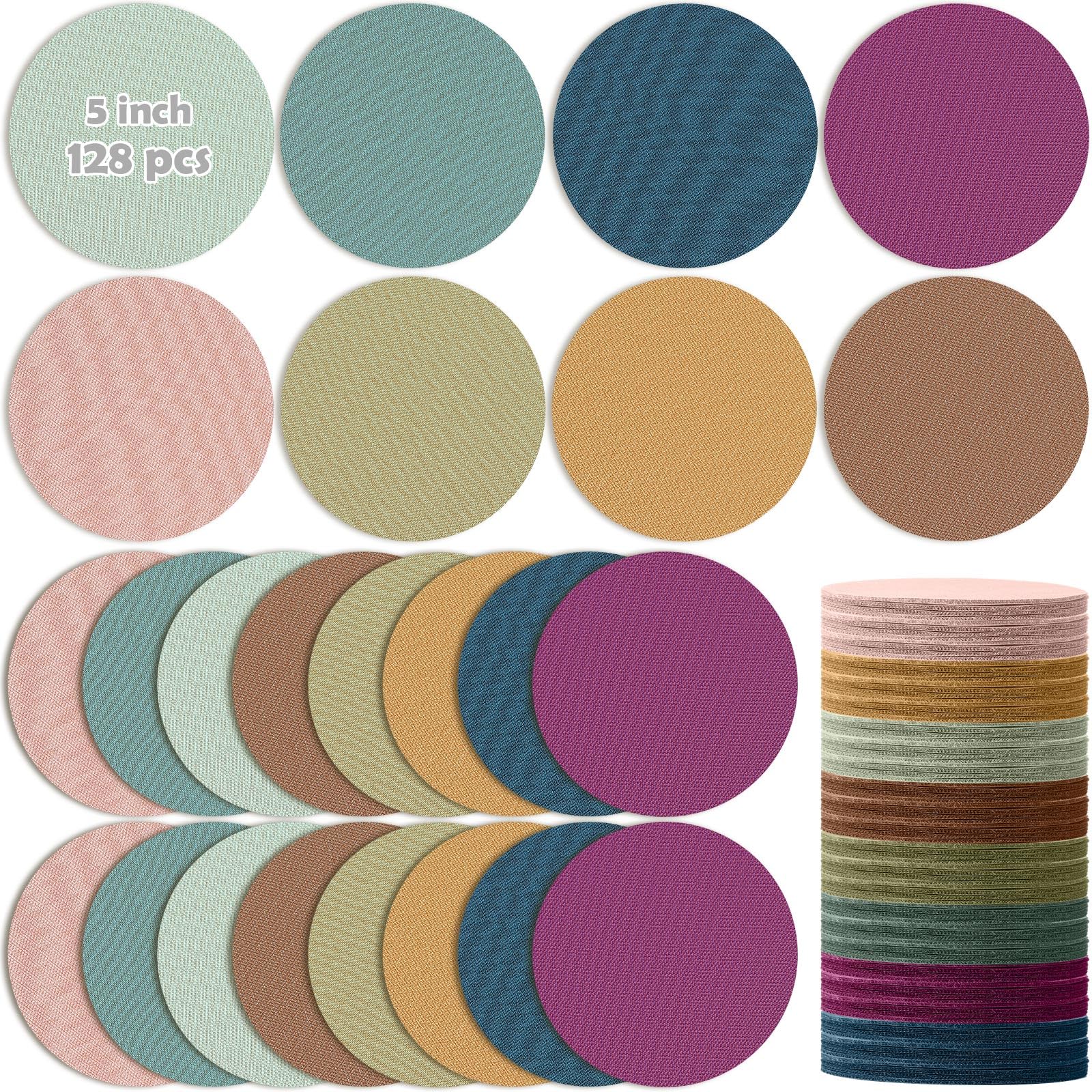 Zhanmai 128 Pcs 5'' Carpet Markers Multicolor Spot Circle Markers Hook and Loop Adhesion Line Spots for Classroom Floor Kindergarten Early Childhood Education Materials Classroom Decoration