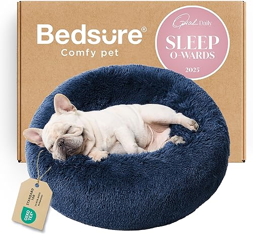 Miniatura 15 de Bedsure - Cama calmante para perros medianos, lavable, mediana, con forma de dona, antideslizante, afelpada, esponjosa, pelo sintético, para gato,