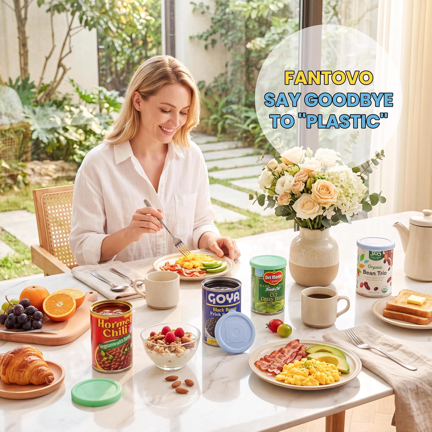 3.0-Inch Food Can Lids Covers, Fit for HORMEL Chili | Chef Boyardee | Van Camp's | Farmer's Market Can etc., Resealable & Reusable Silicone Can Cap Toppers, Dishwasher Safe, 4 Packs (ONLY Lids)