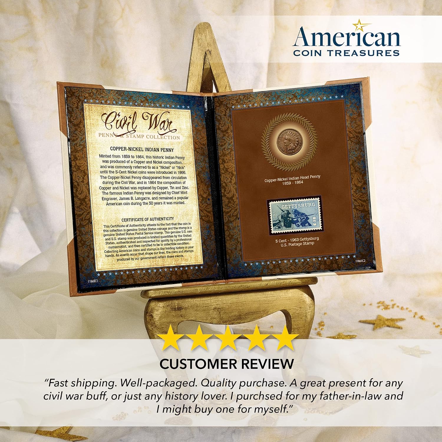 American Coin Treasures Civil War Penny and Stamp Collection