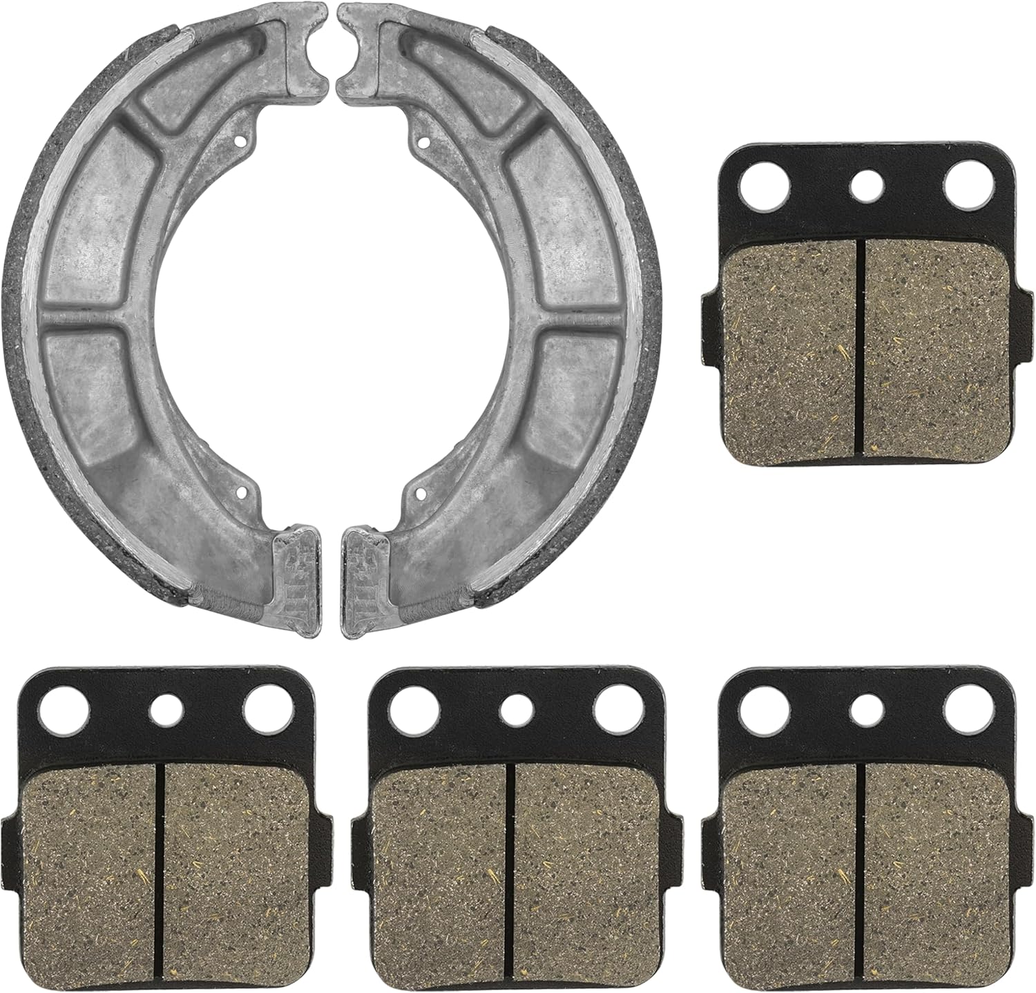 Caltric Front Brake Pads And Rear Brake Shoes Compatible with Suzuki Lt-F250 Ozark 250 2007-2014