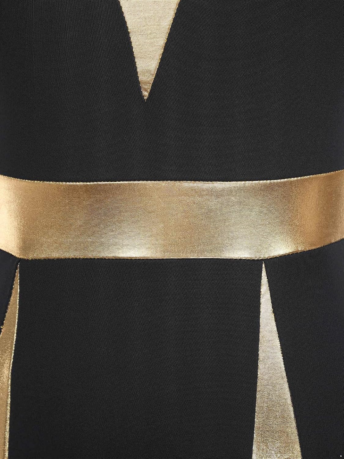 Vxuxlje Women's Liturgical Praise Lyrical Dance Dress Metallic Color Block Church Worship Dancewear