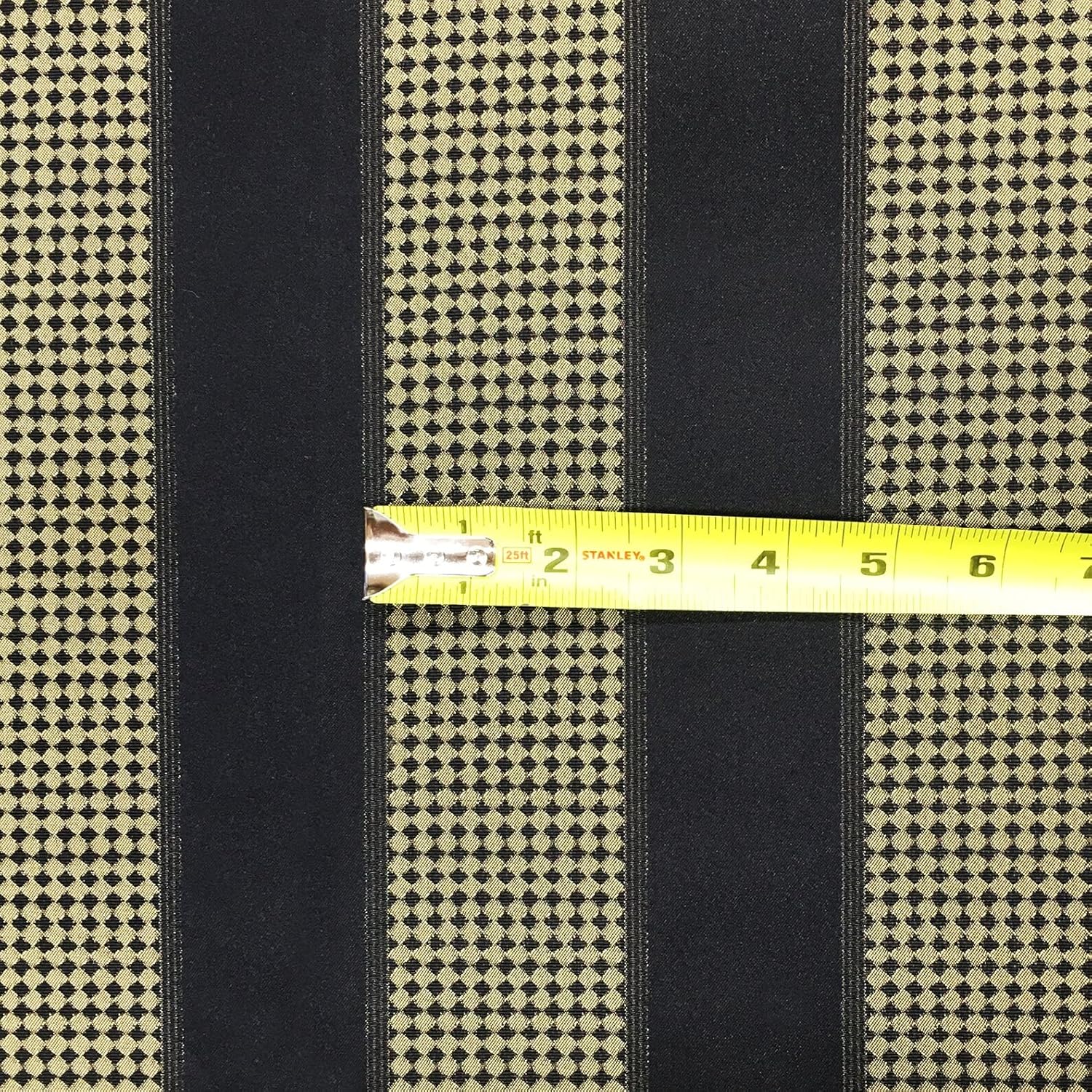 3 Designs/Black Gold Color Jacquard Brocade Fabric/by The Yard (Stripe Design)