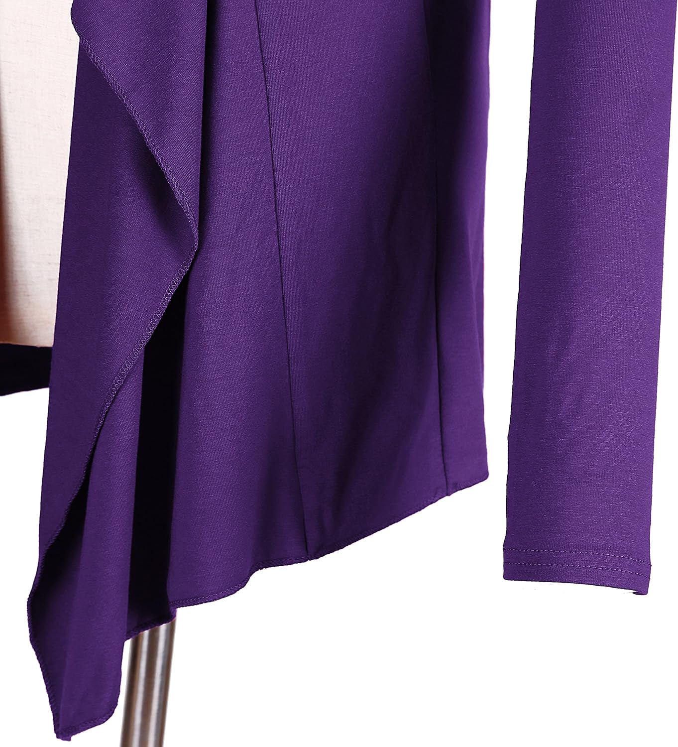 Urban CoCo Women's Drape Front Open Cardigan Long Sleeve Irregular Hem - Image 5