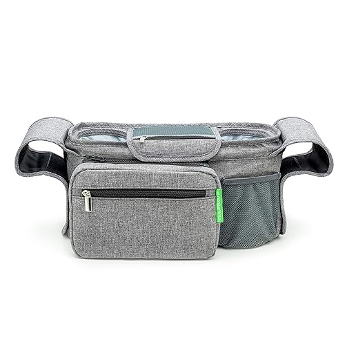 Miniatura 8 de Ethan & Emma Organizador universal para cochecito. Eleva tu experiencia con portavasos aislados, almacenamiento de pañales, correas seguras, bolsa