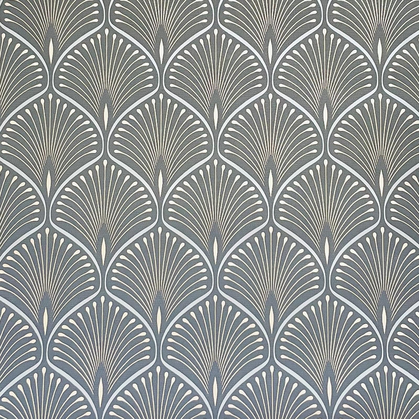 Layla Art Deco Wallpaper Charcoal GranDeco GV3102