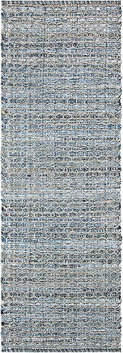 Miniatura 2 de SAFAVIEH Colección Montauk - Alfombra de pasillo, 2 pies 3 pulgadas x 7 pies, azul, hecha a mano, ideal para zonas de alto tráfico en sala de estar,