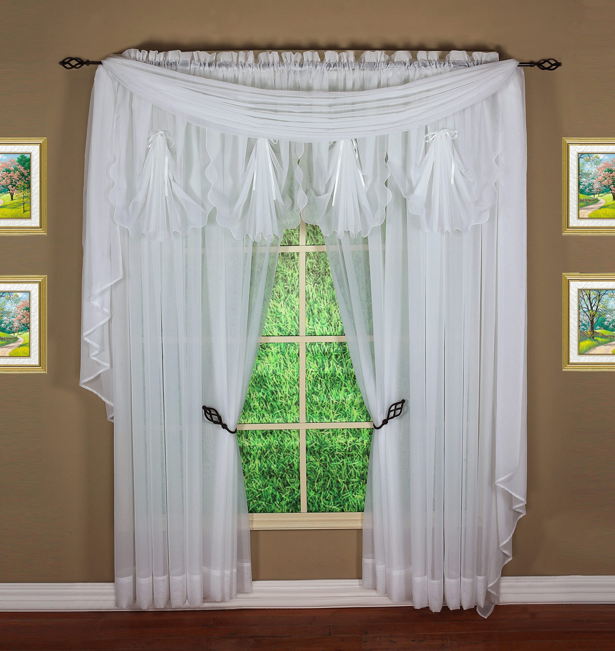 Today's Curtain Emelia Original Voile Panel 95", White, 60" W x 95" L โ image 1