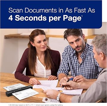 Epson Workforce ES-60W Wireless Portable Sheet-fed Document Scanner for PC and Mac 10.7 by 1.9 by 1.4