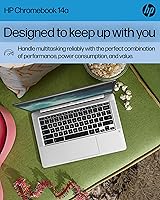 Vista 2 de HP Laptop Chromebook 14, Intel Celeron N4120, 4 GB de RAM, 64 GB eMMC, pantalla HD de 14 pulgadas, Chrome OS, diseño delgado, gráficos 4K, batería