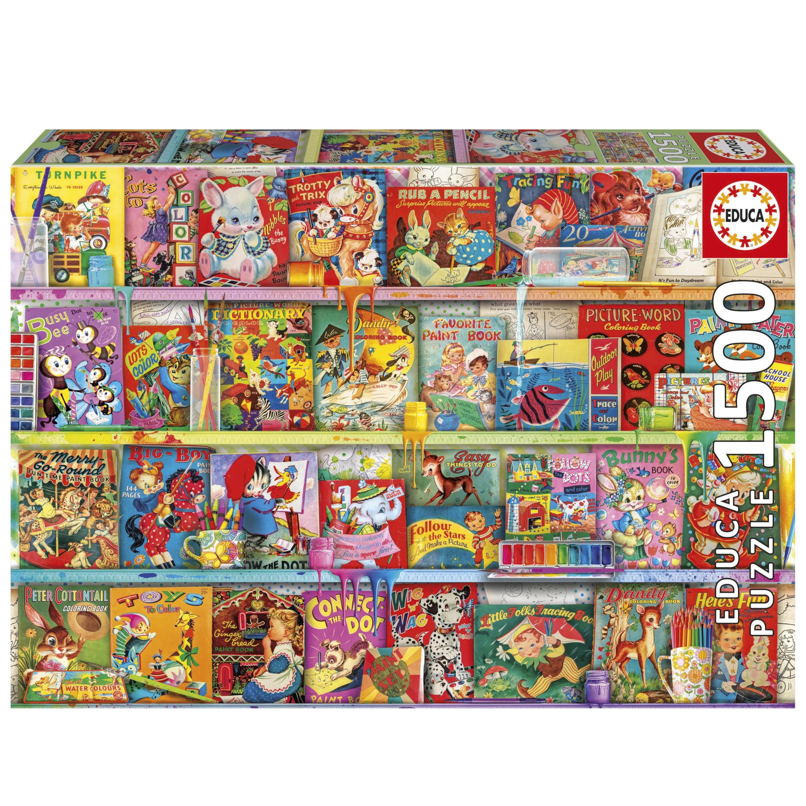 Educa - 1500 Piece The Kitschy Funbook Nook Jigsaw Puzzle | Cute Creatures Rabbit Theme Fun Gift | Ages 14+ (20568)