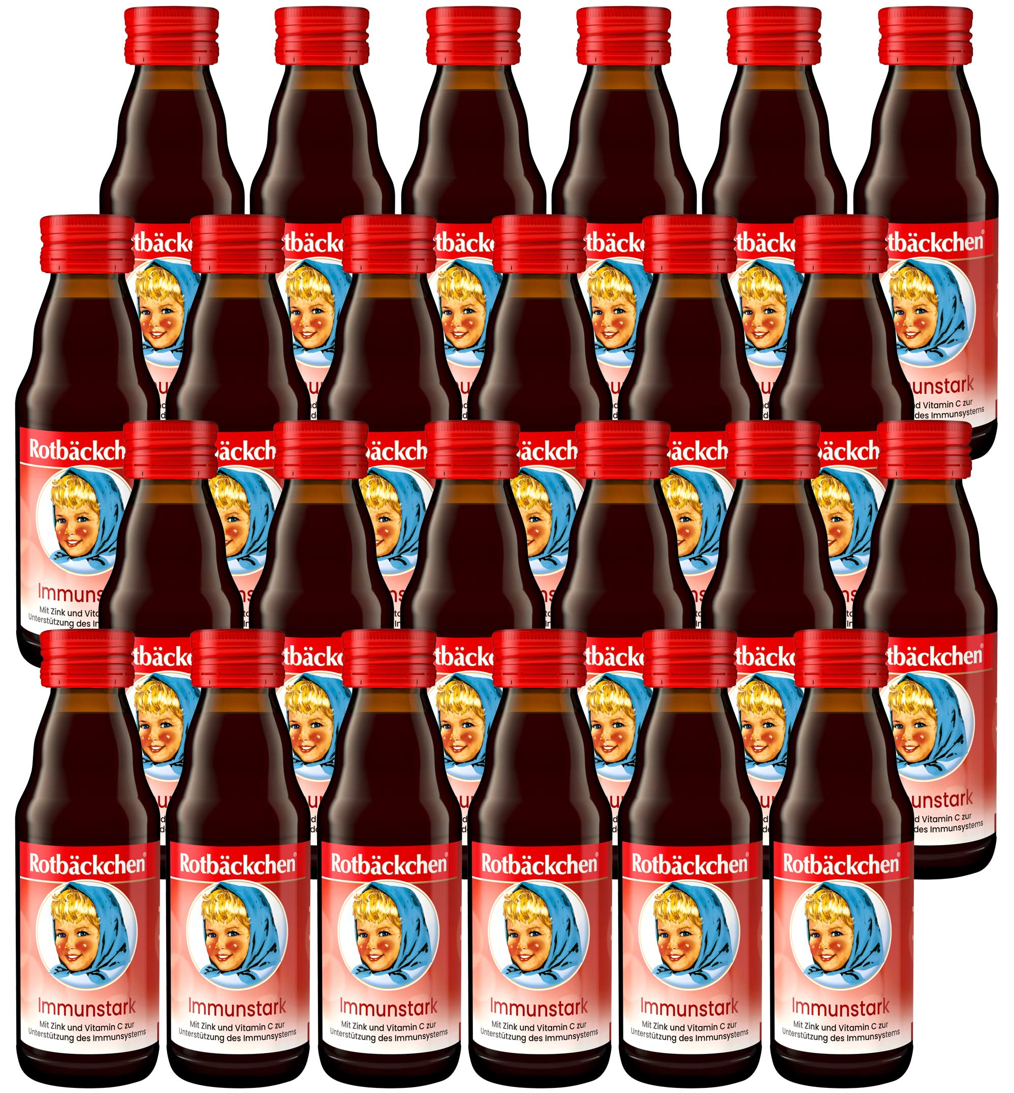 ROTBÄCKCHEN Immunstark 6er Pack (6 x 700ml). Mehrfruchtsaft mit Zink und Vitamin C & Immunstark Mini, 24er Pack (24 x 125ml)