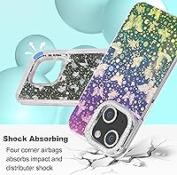 Vista 357 de I-MGAE-IN-AR - Funda diseñada para iPhone 12 y 12 Pro, diseño de mariposa plateada brillante, funda protectora de poliuretano termoplástico, suave