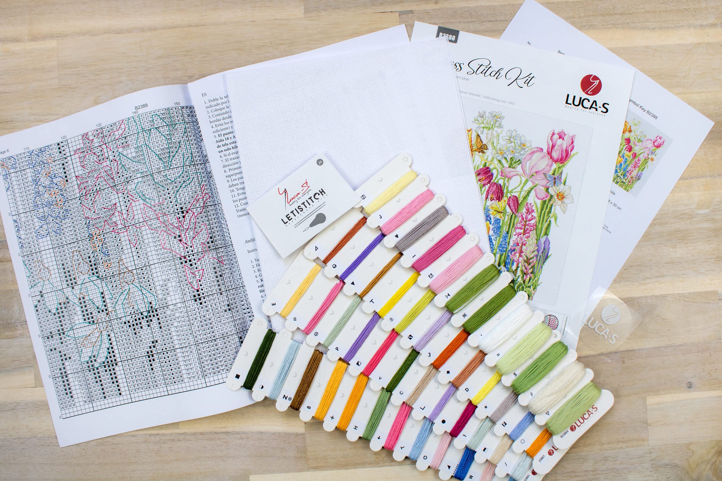 Luca-S Bouquets de Mars B2388 Cross Stitch Kit, multi-coloured, Taille unique - Image 2