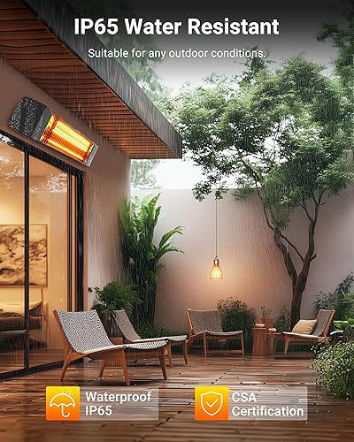 Miniatura 8 de Pasapair Calentador eléctrico para patio, calentador infrarrojo inteligente para interiores, temporizador de 24 horas con control de aplicación,