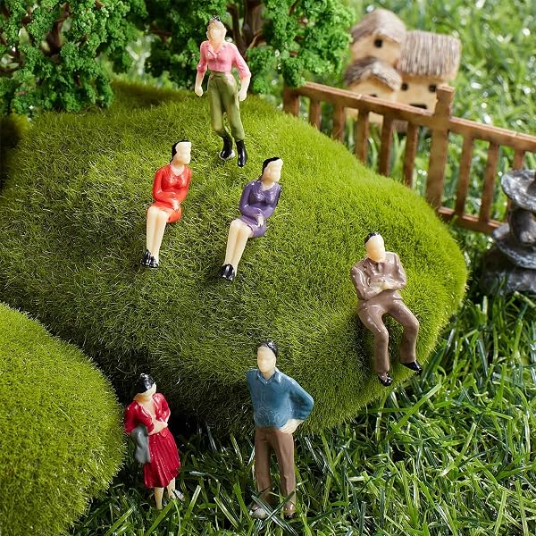 Kasyat 30 Mini Menschen Figuren 1,38 Zoll 1:50 Mini Modellbau Figuren Für Modelleisenbahnen Bemalte Menschen Kleine Aus Kunststoff Spielzeug Sitzende Stehende (30) - 3
