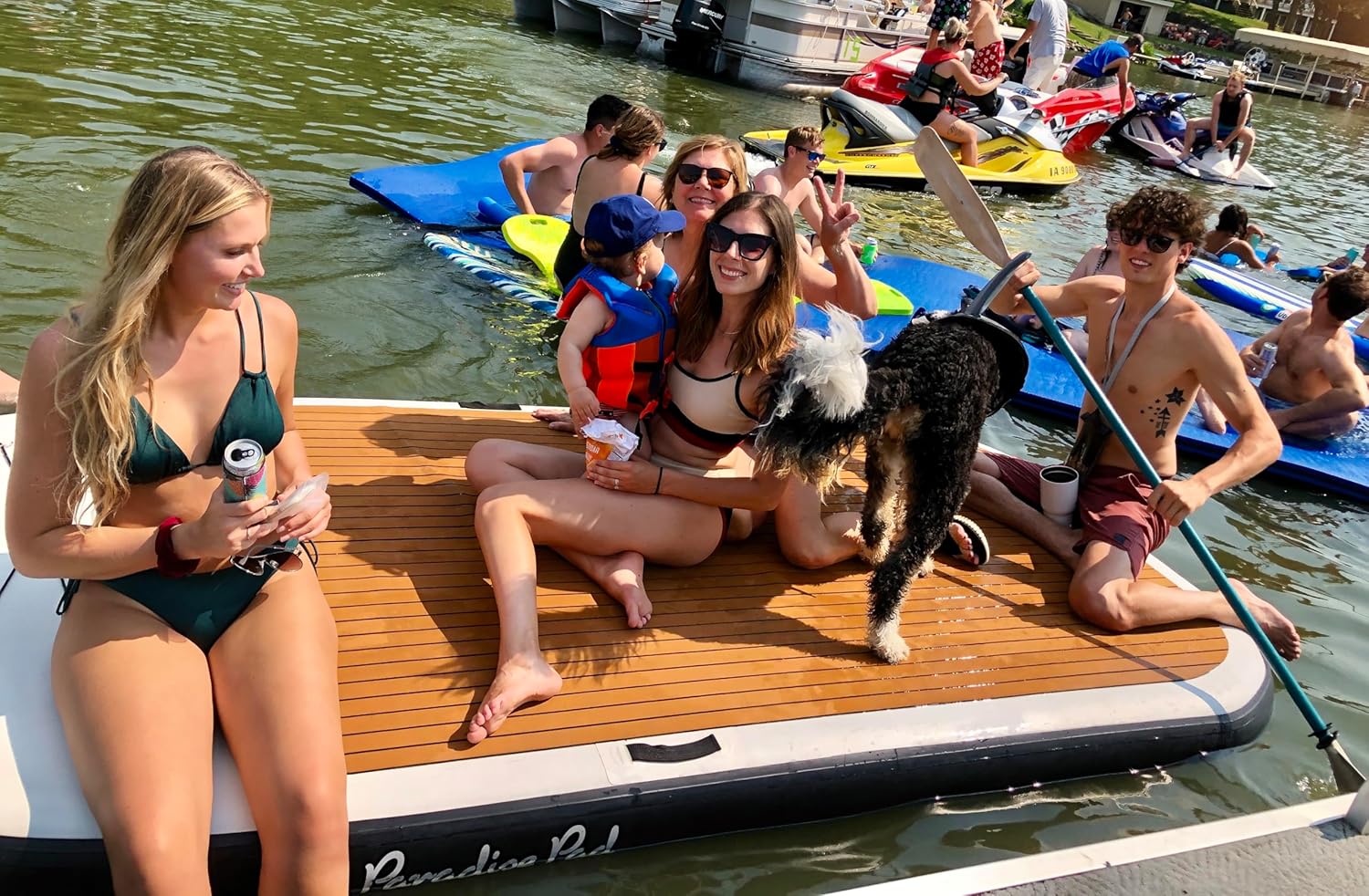 Multi Person Inflatable Paddle Board I Family Paddle Board I Giant Sup | Premium Multi Person Sup I Paradise Pad 12’x5’