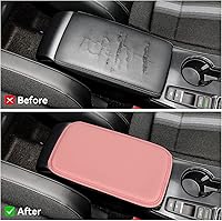 Vista 4 de Amiss Almohadilla de cuero sintético para consola central, protector universal para reposabrazos de automóvil, impermeable, antideslizante, suave